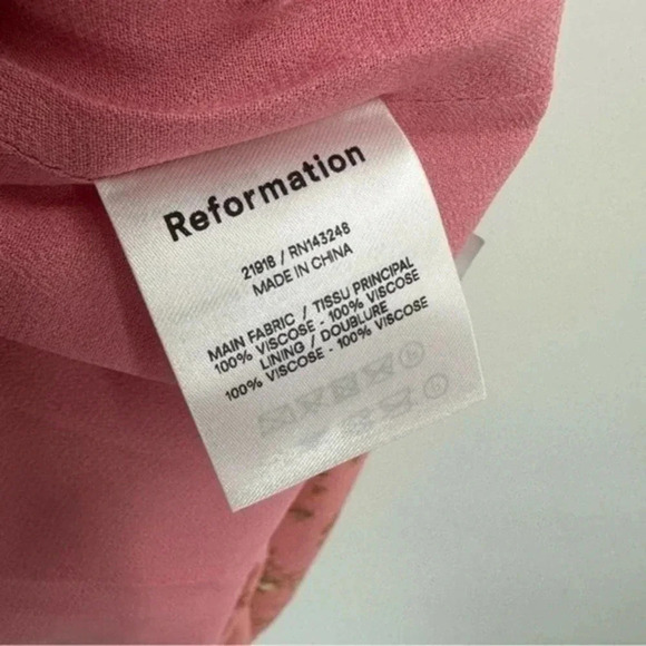 Reformation Esther Rosato Pink Floral Mini Dress B3069 - Picture 6 of 6
